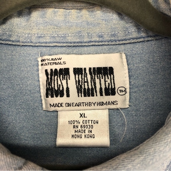 Vintage, Most Wanted Chambray Shirt, XL.  In good used condition! - Picture 4 of 6